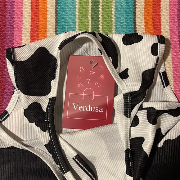 Cowprint Crop Tank - Picture 3 of 7